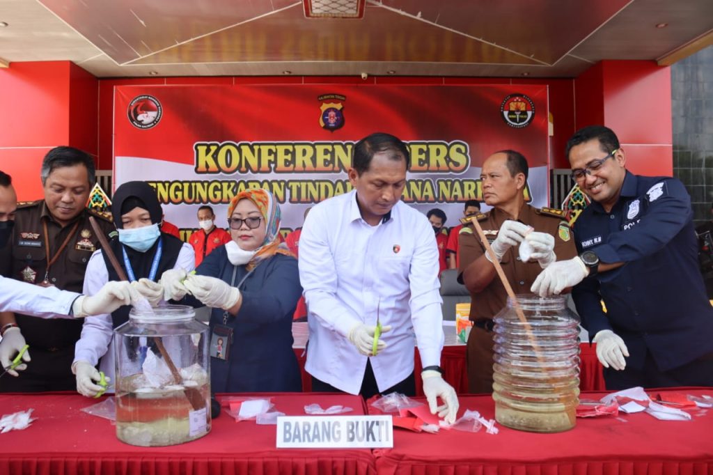 599 Gram Sabu Dari 12 Kasus Berhasil Dimusnahkan Polda Kalteng