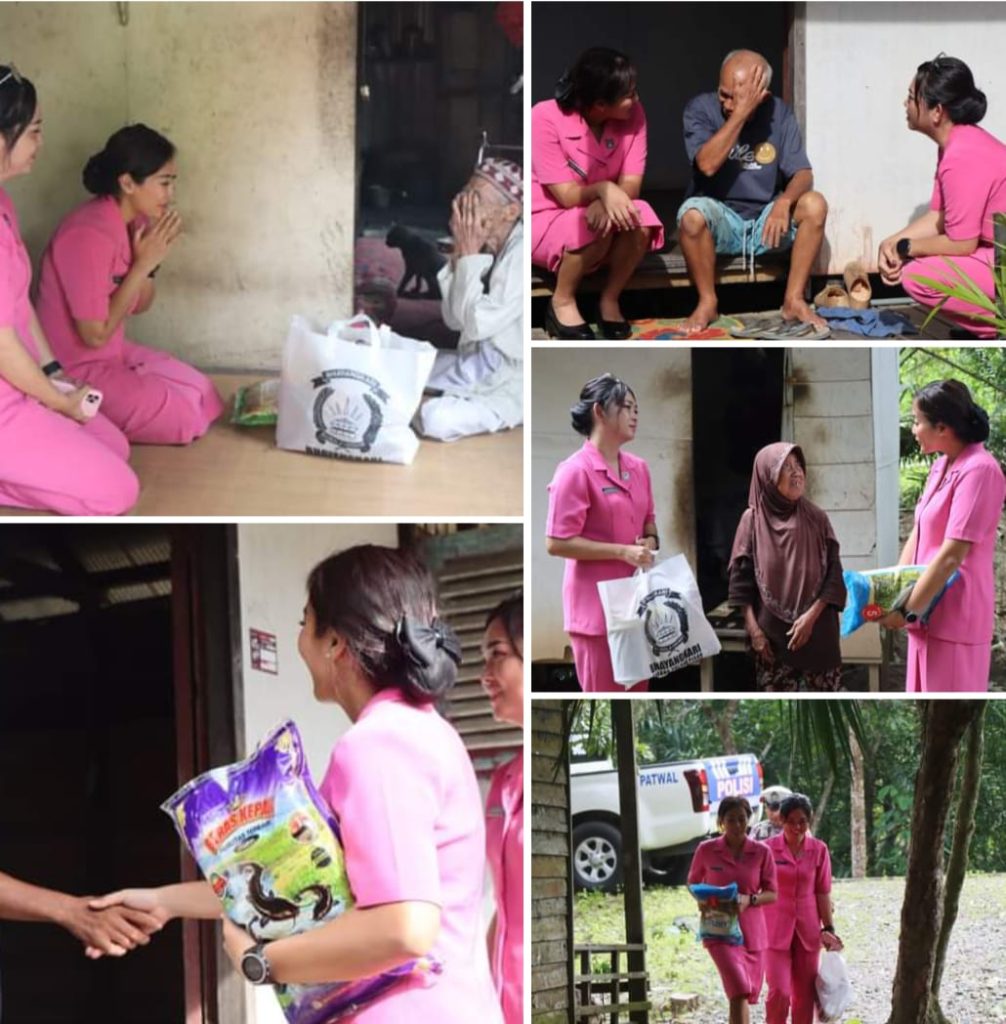 Jum’at Berkah, Ketua Bhayangkari Cabang Pulang Pisau Blusukan Beri Bantuan Warga Tidak Mampu dan Lansia