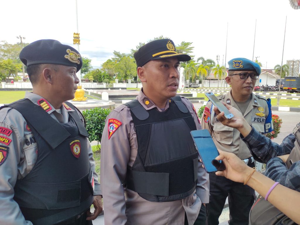 1 Kompi Brimob, Dalmas, dan Satpol PP Amankan Jalannya Aksi Tolak UU Cipta Kerja di Palangka Raya