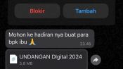 Contoh Pesan Phishing Undangan Digital. /Foto:bintang