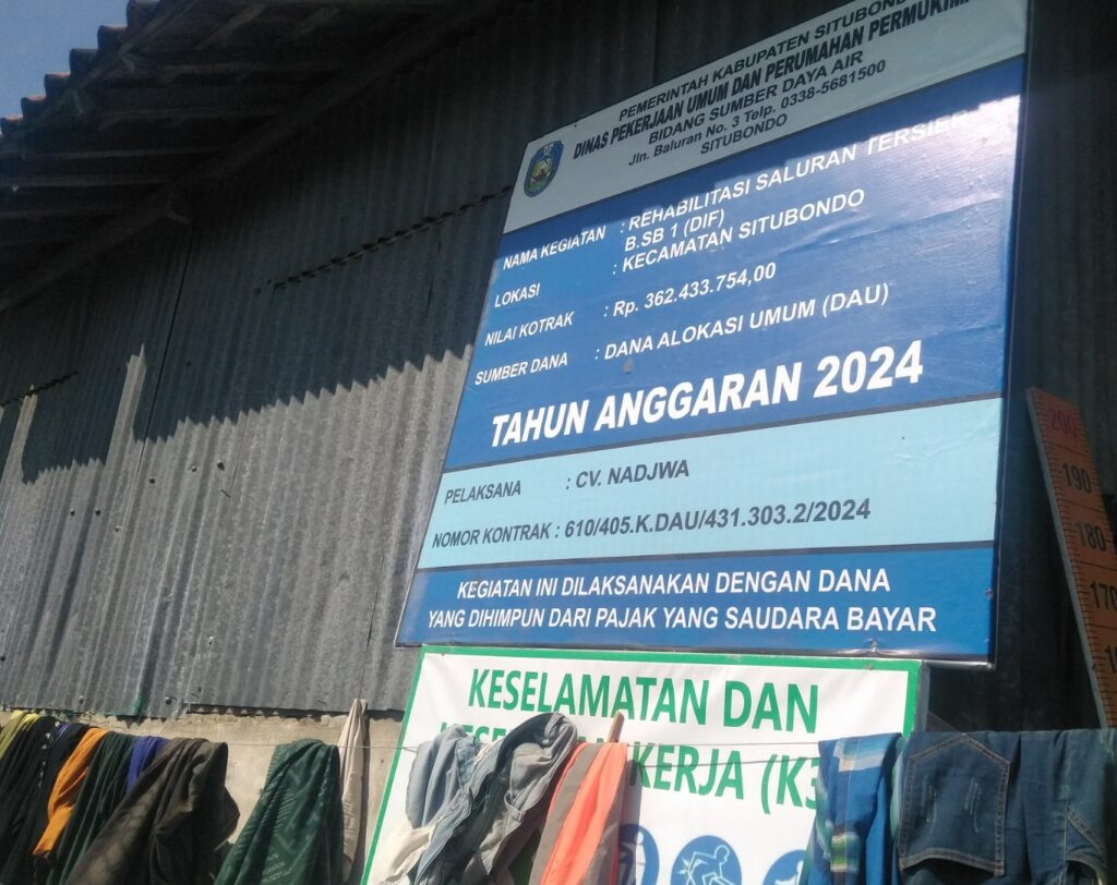 Takut Ketahuan, CV. Najwa Sembunyikan Papan Informasi Kegiatan Kerja