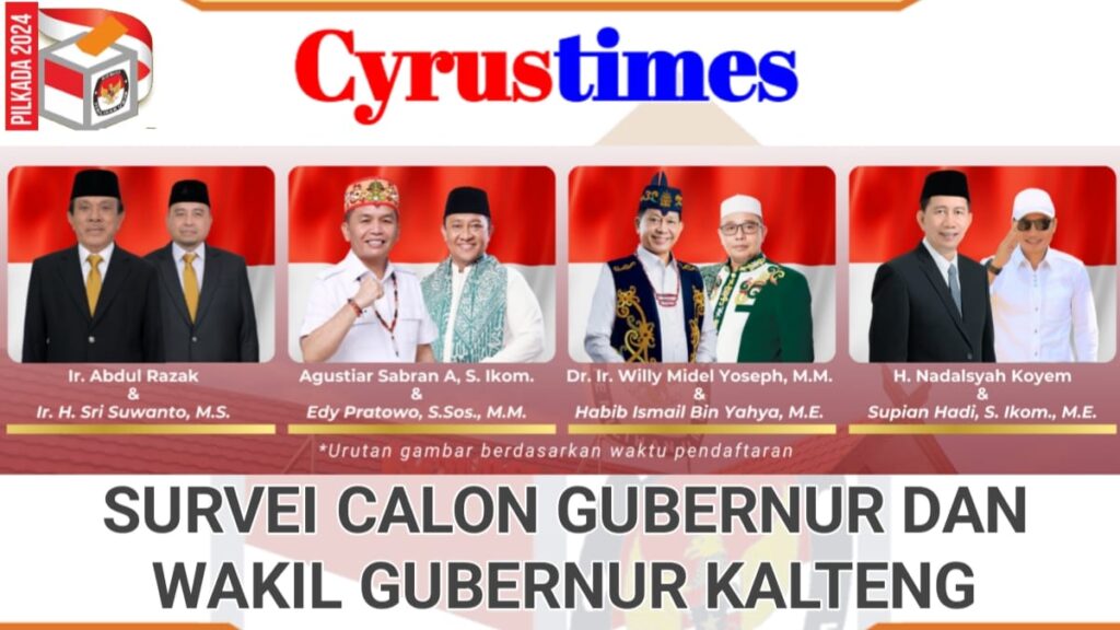 Survei Cagub dan Cawagub Kalteng di Pilkada 2024