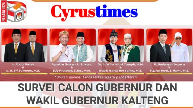 Survei Cagub dan Cawagub Kalteng di Pilkada 2024