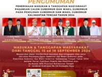 KPU Kalteng Undang Masyarakat Berikan Tanggapan Terhadap Pasangan Calon Gubernur dan Wakil Gubernur di Pilkada