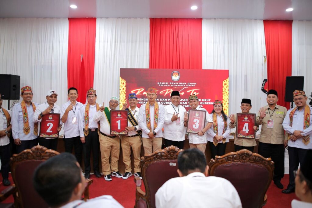 Hasil Penetapan Nomor Urut Calon Gubernur dan Wakil Gubernur Kalteng