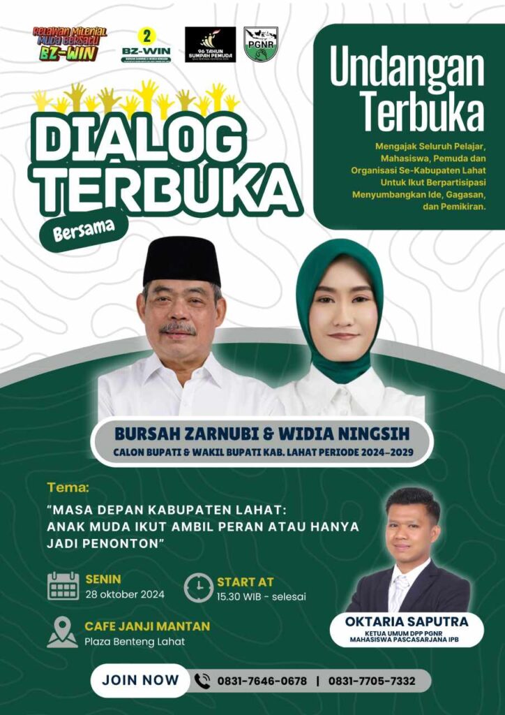 DPP PGNR Undang Anak Muda Kabupaten Lahat Untuk Berdialog Terbuka Bersama Paslon Nomor Urut Dua BZ-WIN