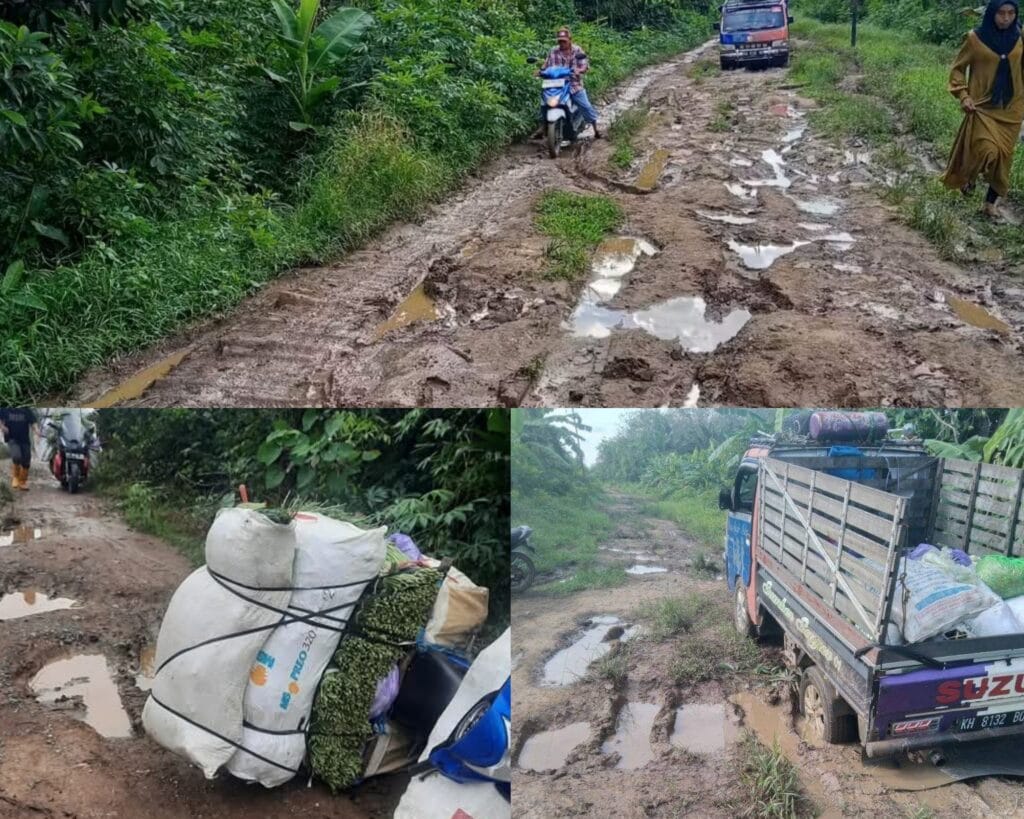 Warga Keluhkan Jalan Rusak di Desa Saka Lagun Yang Tak Kunjung Diperbaiki