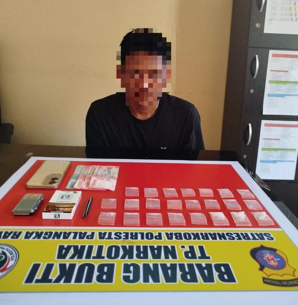 Peredaran Sabu Terungkap di Palangka Raya, Seorang Pria Ditangkap dengan Puluhan Paket Narkoba