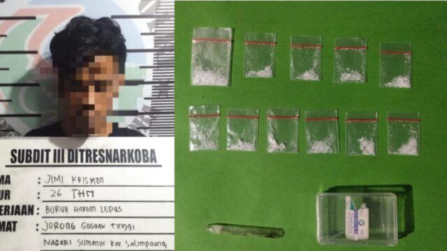 Polda Sumbar Tangkap Pengedar Sabu di Tanah Datar
