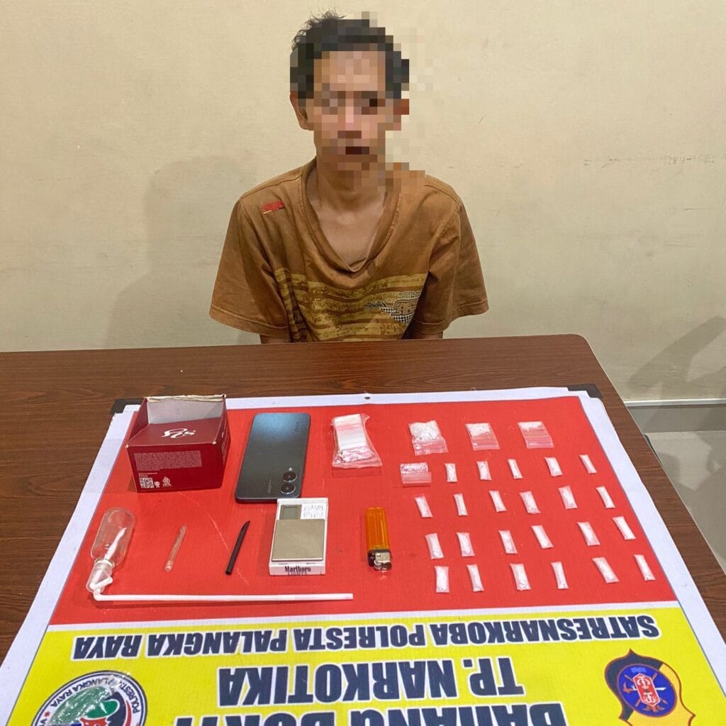 Polresta Palangka Raya Gerebek Rumah di Petuk Katimpun, 27 Paket Sabu Disita