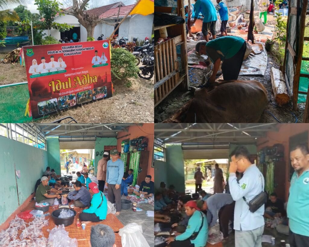 RSUD dr. H. Soemarno Sosroatmodjo Kuala Kapuas Sembelih 7 Ekor Sapi Kurban