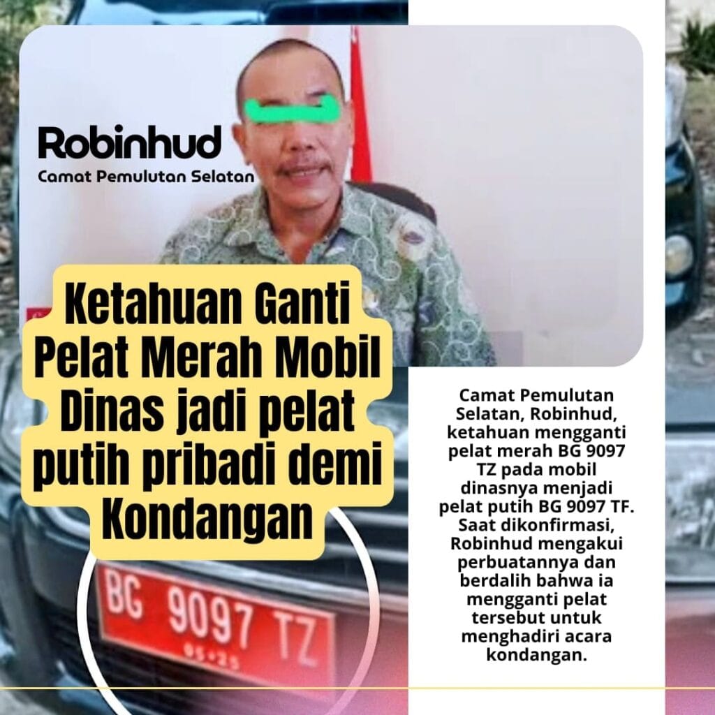 Ketahuan Ganti Pelat Mobil Dinas Demi Kondangan, Camat Pemulutan Selatan Disorot DPRD dan Diselidiki Inspektorat