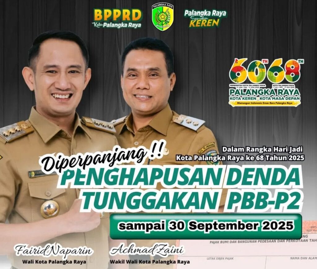 Pemko Palangka Raya Perpanjang Penghapusan Denda Tunggakan PBB hingga September