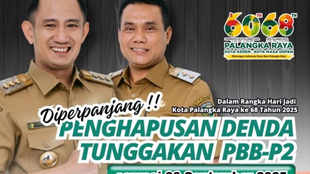 Pemko Palangka Raya Perpanjang Penghapusan Denda Tunggakan PBB hingga September