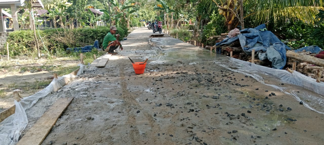 Proyek Semenisasi Desa Teluk Palinget Kapuas Dikeluhkan Warga: Tidak Transparan Kualitas Buruk