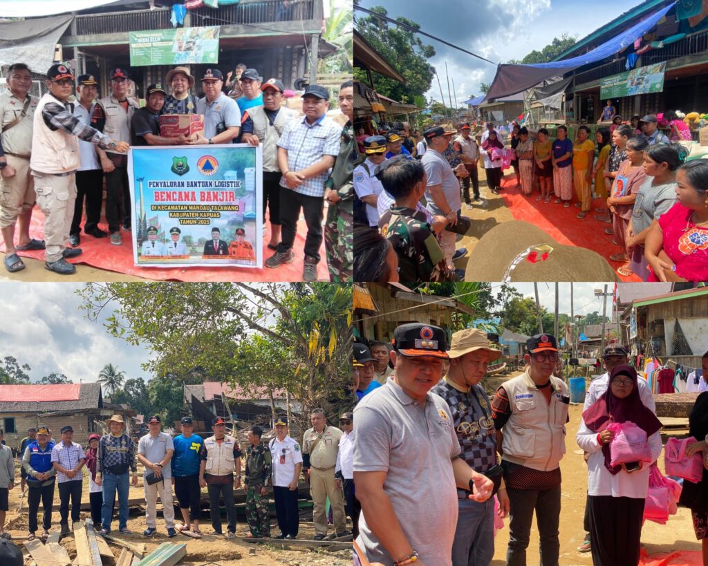 Wabup dan Rombongan OPD Kapuas Turun Langsung Kunjungi Korban Banjir Bandang di Kecamatan Mandau Talawang