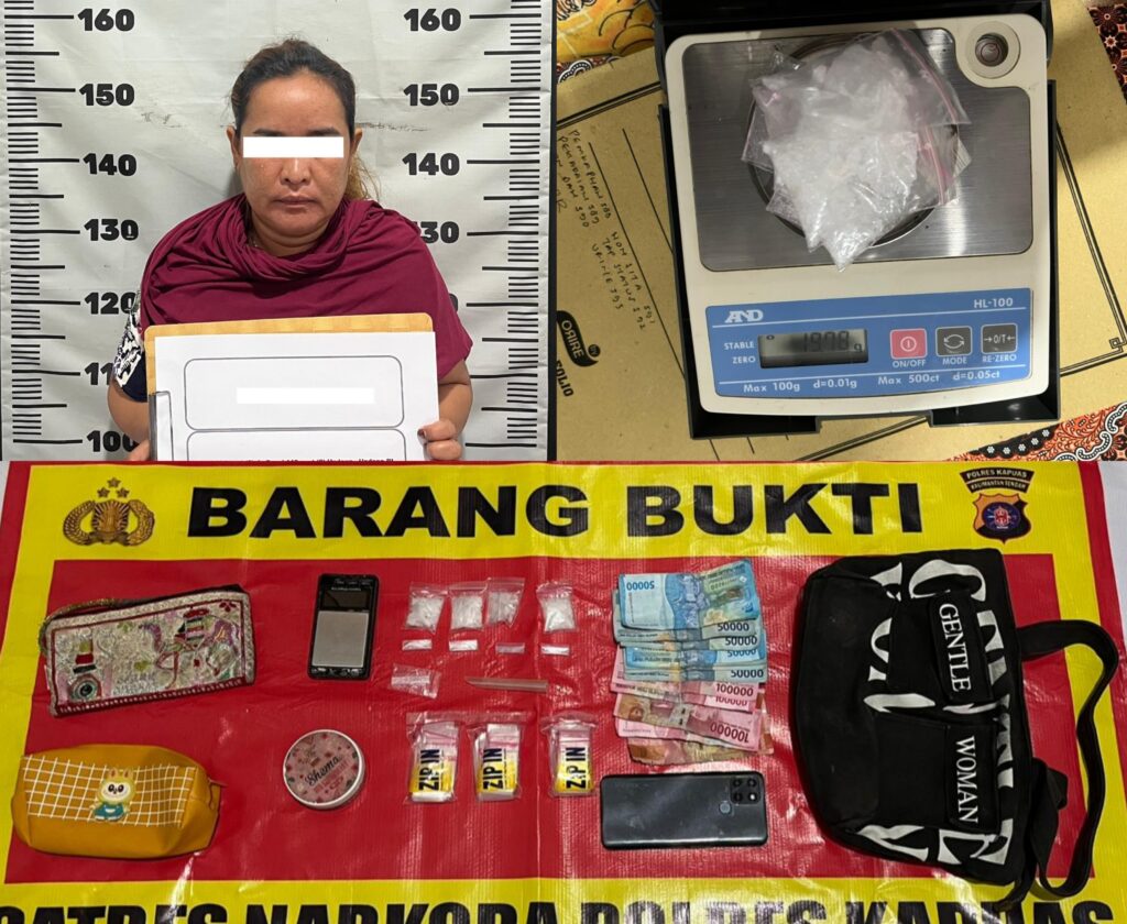 Ibu Rumah Tangga di Kapuas Ditangkap, Simpan Hampir 20 Gram Sabu