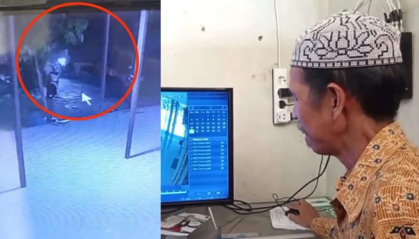 Aksi Pelaku Curanmor di Halaman Masjid UPR Terekam CCTV