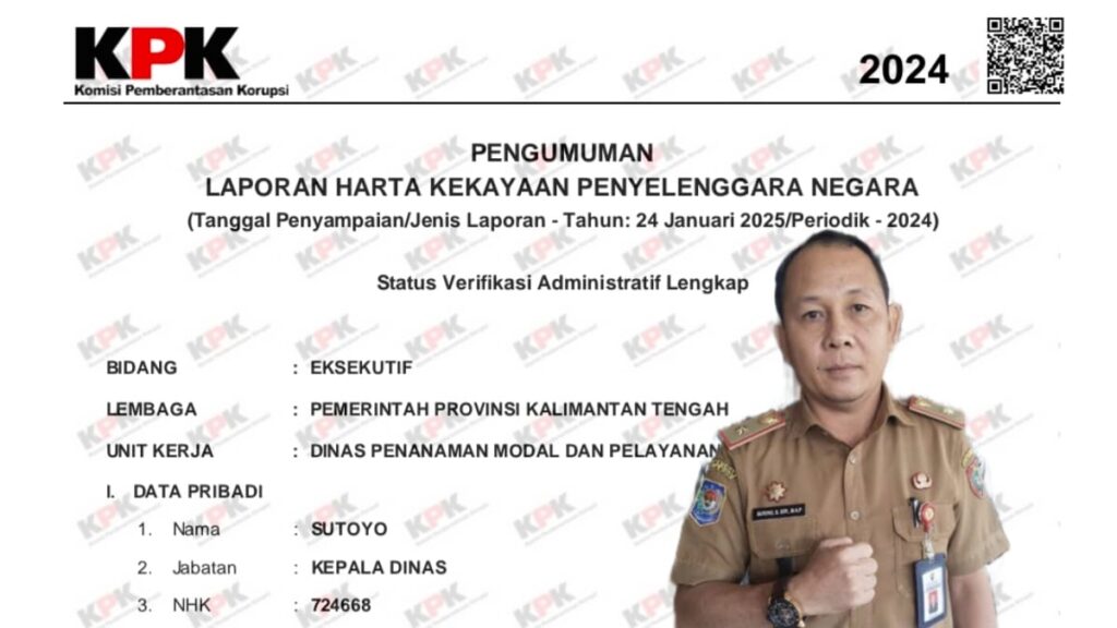 Miliki Harta Rp9,27 Miliar, Sutoyo Jabat Plt Kadis ESDM Kalteng