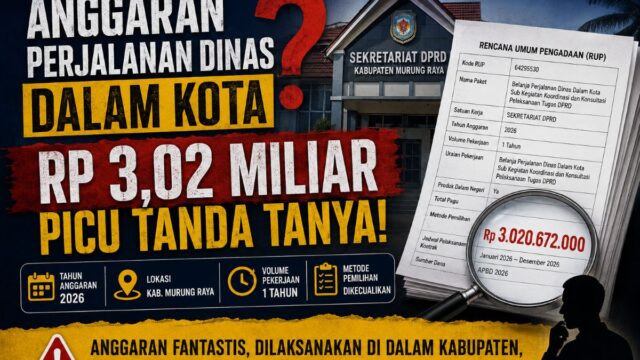 Anggaran Fantastis, Perjalanan Dinas Dalam Kota DPRD Murung Raya Telan Rp3 Miliar