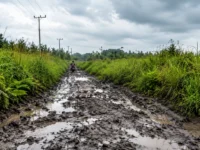 Kondisi Jalan di Desa Soren Kabupaten Kotawaringin Timur, Berlumpur Hingga Berlumut, Pemerintah dan Tiga Perusahaan tak kunjung turun tangan.