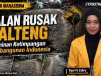 Foto Mahasiswa Akuntansi UPR Syarifa Zahra melampirkan kondisi Jalan Kabupaten Murung Raya rusak.