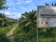 Foto plang penyitaan lahan eks PT BJAP di Seruyan Tengah yang memicu pertanyaan warga terkait luasan 14.750 hektare.