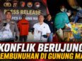Foto polisi sedang menunjukkan barang bukti kasus pembunuhan di Polres Gunung Mas.