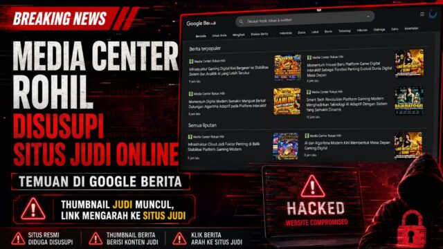 Media Center Rokan Hilir Diduga Disusupi Judi Online, Muncul di Google Berita