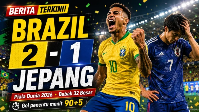 Gambar Ilustrasi Hasil Pertandingan Brazil vs Jepang Babak 32 Besar.