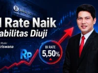 Foto Ekonom Muda Kalteng Rio Kriswana sedang membahas BI Rate Naik