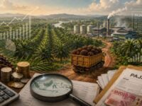 Ilustrasi perkebunan sawit dan aktivitas industri CPO di Kalteng.