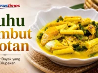 Ilustrasi juhu umbut rotan, kuliner khas Dayak Kalimantan Tengah berbahan rotan muda yang dimasak dengan ikan sungai.