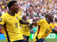 Pemain Ekuador merayakan gol kemenangan Gonzalo Plata ke gawang Jerman pada laga Grup E Piala Dunia 2026. (Mattia Ozbot/Getty Images)