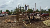 Pelaksanaan ritual Tiwah massal adat Dayak Ngaju di rumah Yopri Duga, Kota Palangka Raya.