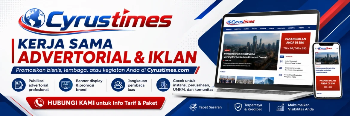 Banner kerja sama iklan dan advertorial Cyrustimes.com