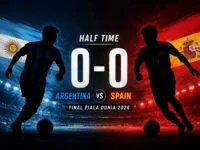 Pertandingan babak pertama final Piala Dunia 2026 antara Spanyol dan Argentina yang berakhir 0-0.