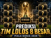 Prediksi tim lolos 8 besar Piala Dunia 2026 dari babak 16 besar.