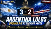 Argentina menang 3-2 atas Tanjung Verde dan lolos ke 16 besar Piala Dunia 2026.