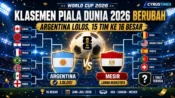Klasemen fase gugur Piala Dunia 2026 berubah setelah Argentina lolos ke babak 16 besar.