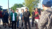 Foto Ketua LBH GP Ansor Kalimantan Tengah bersama anggota PW GP Ansor Kalteng saat mendatangi lokasi lahan yang diduga menjadi objek sengketa.