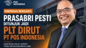 Foto Prasabri Pesti setelah resmi ditunjuk sebagai Plt Direktur Utama PT Pos Indonesia.