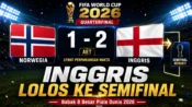 Hasil akhir Norwegia vs Inggris 1-2, Inggris lolos ke semifinal Piala Dunia 2026 setelah menang lewat perpanjangan waktu.