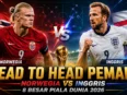 Head to head pemain Norwegia vs Inggris jelang babak 8 besar Piala Dunia 2026, Haaland menghadapi Kane dan Ødegaard melawan Bellingham.