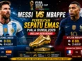 Ilustrasi persaingan Lionel Messi dan Kylian Mbappe dalam perebutan Sepatu Emas Piala Dunia 2026.