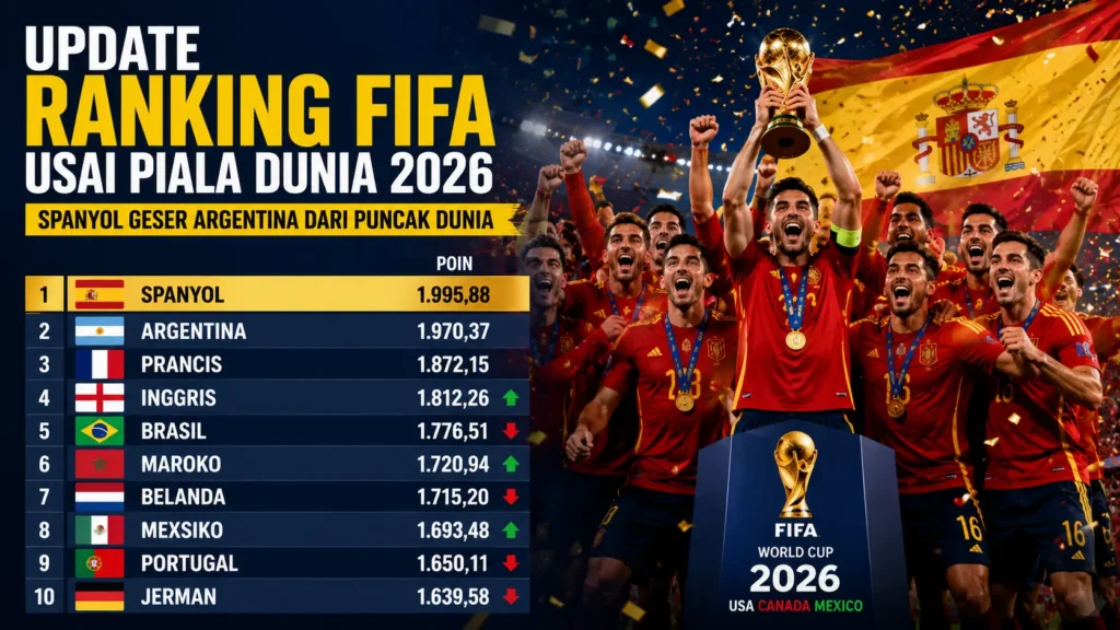 Update Ranking FIFA Usai Piala Dunia 2026, Spanyol di Puncak