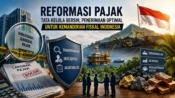 Ilustrasi reformasi sistem perpajakan dan penguatan penerimaan negara melalui optimalisasi sumber daya alam Indonesia.