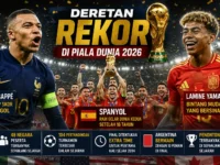 Ilustrasi rekor-rekor bersejarah yang tercipta sepanjang Piala Dunia 2026.