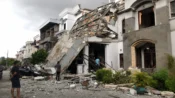 Kondisi rumah mewah di kawasan Grand Polonia Medan Pasca Ledakan.