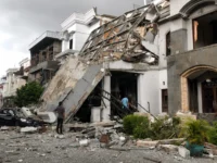 Kondisi rumah mewah di kawasan Grand Polonia Medan Pasca Ledakan.